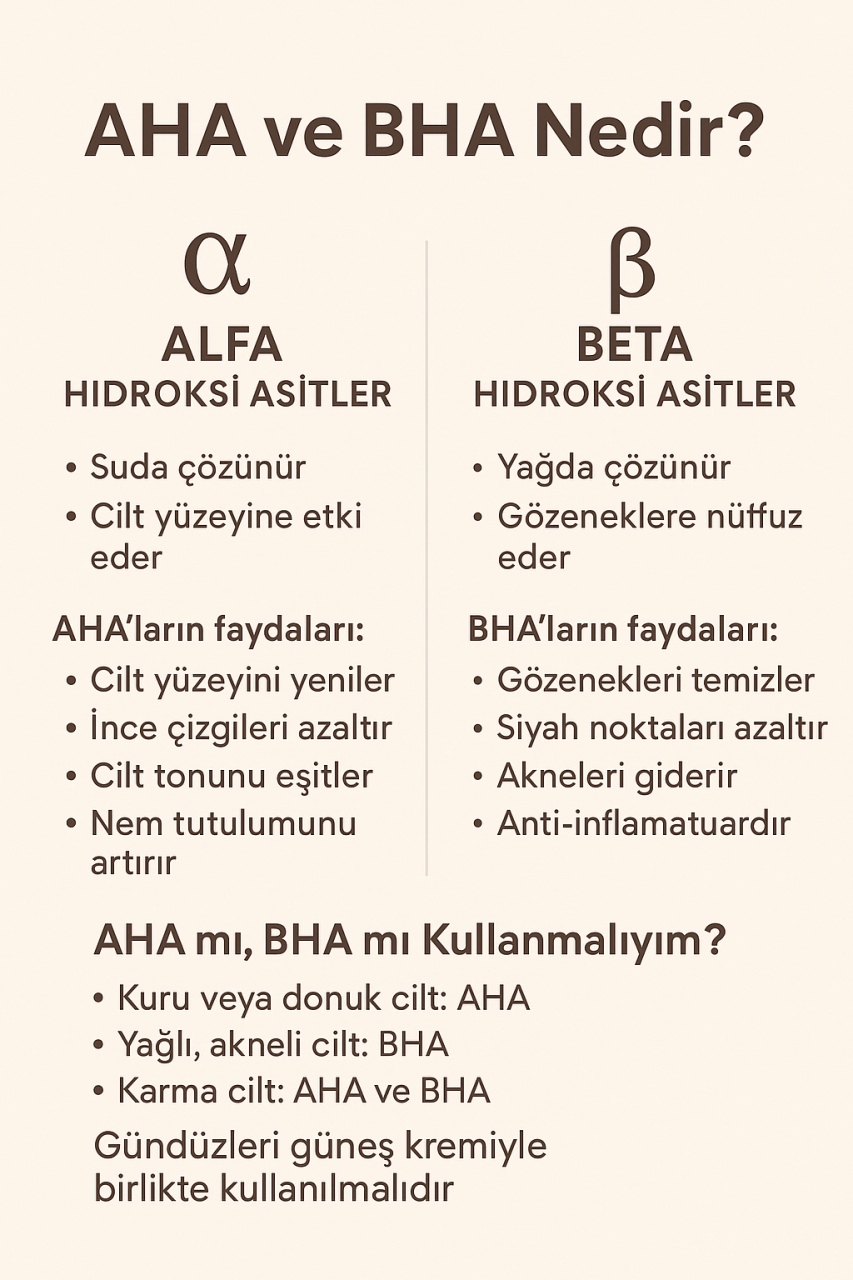 AHA ve BHA Nedir? Cilt Bakımında Farkları ve Faydaları